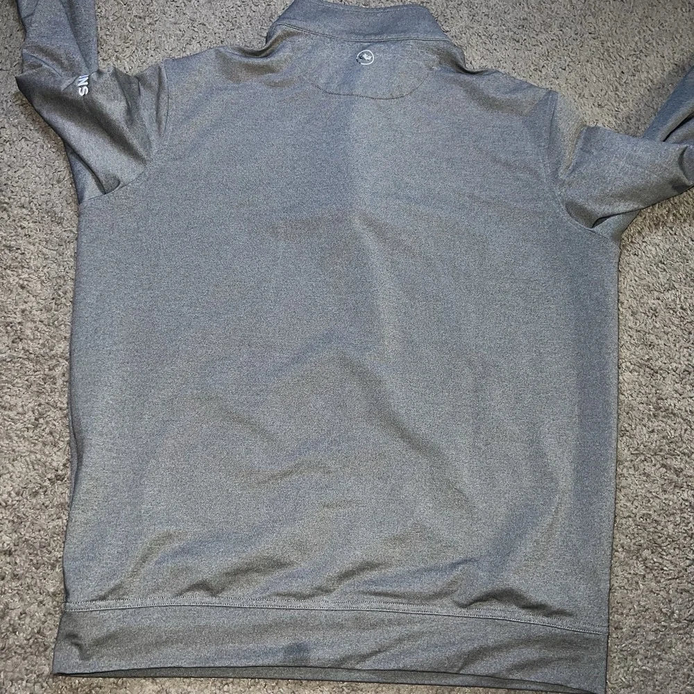Peter Millar Perth Performance Quarter-Zip Mens Med Gray Golf Pullover Stretch